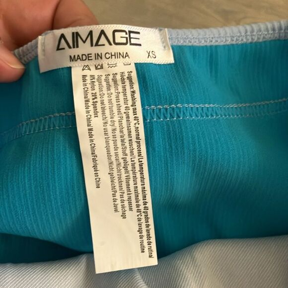 sporty teal ribbed bikini - Picture 3 of 4